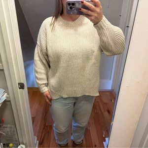 American Eagle Outfitters Dreamspun oversized Cream Crew Neck Sweater